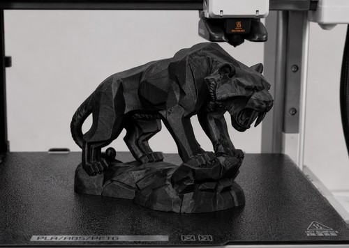 Säbelzahntiger low poly figur - säbelzahntiger,